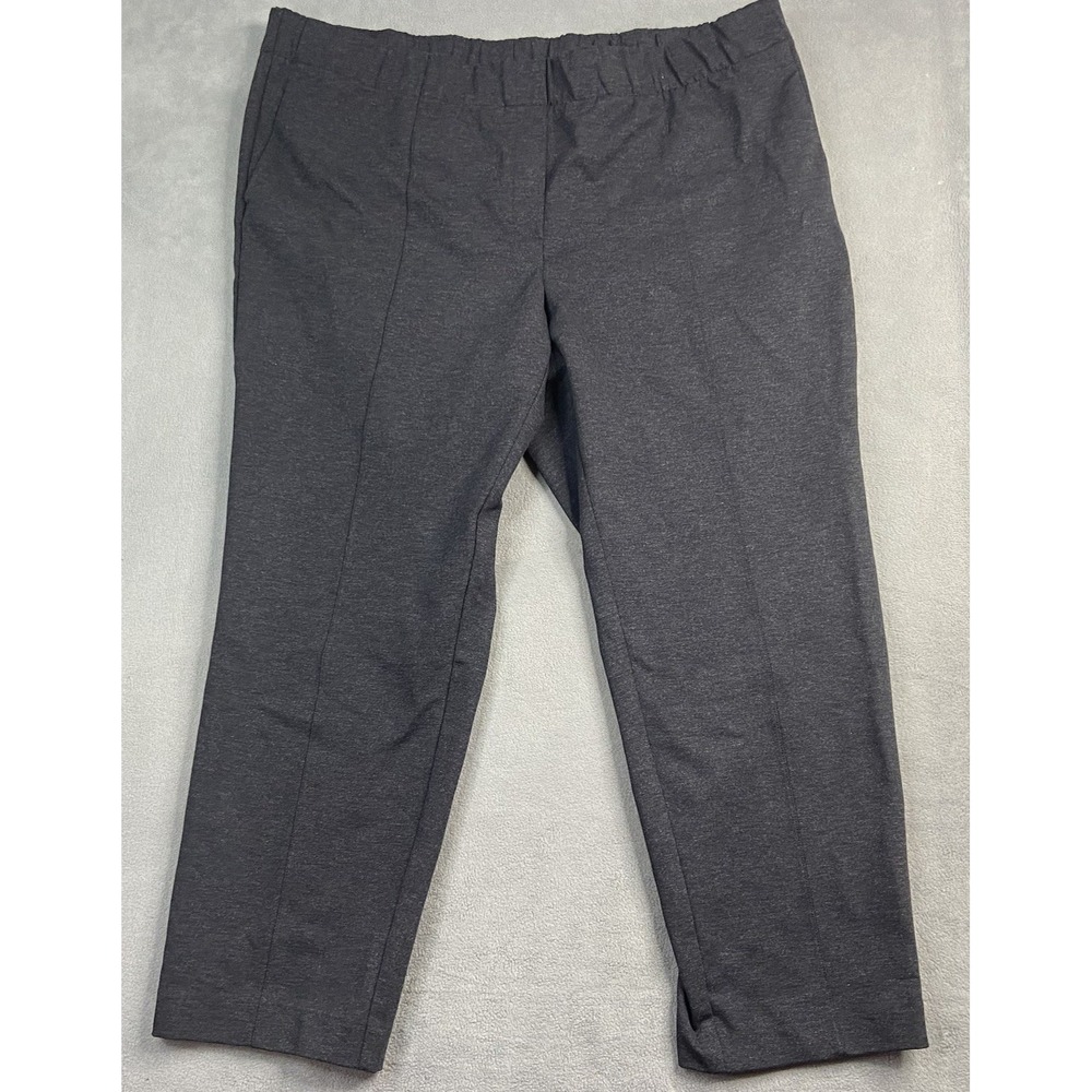 J Jill Pants Women 3X Gray Ponte Slim Leg Stretch Pull on Basic Office